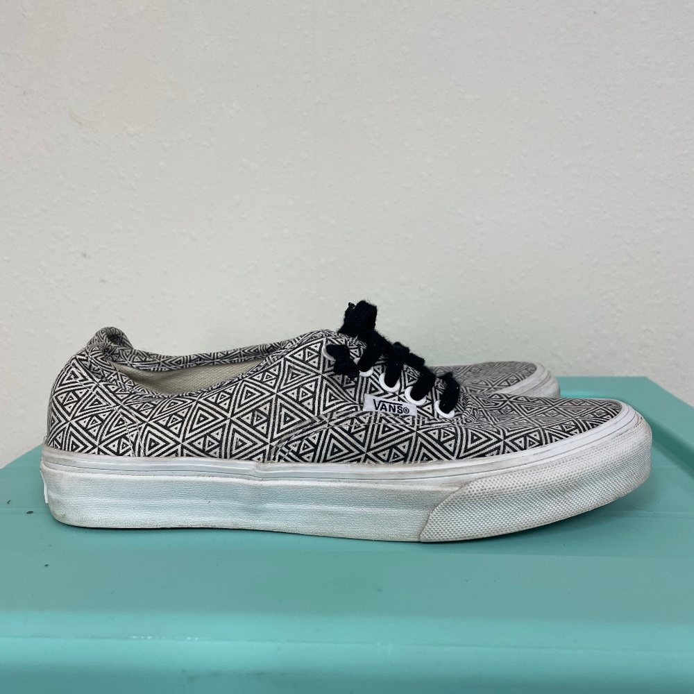 Black and white patterned vans